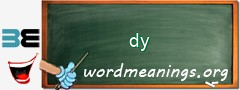 WordMeaning blackboard for dy